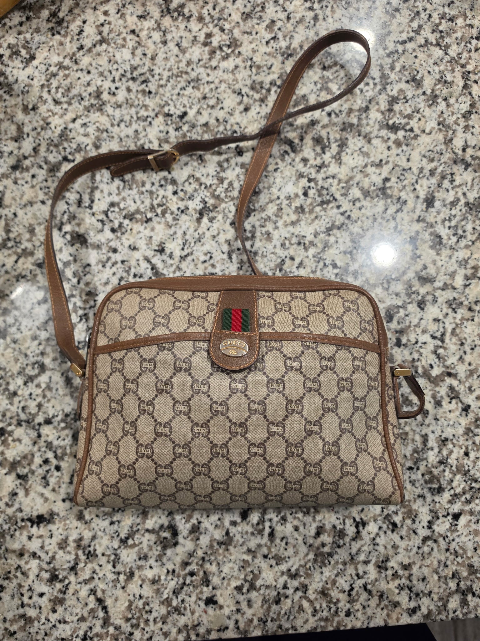 Vintage Gucci GG Supreme Web Stripe Crossbody Bag