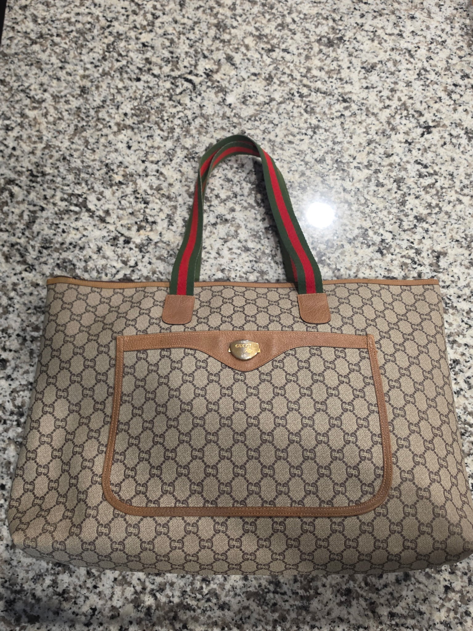 Vintage Gucci GG Web Tote Bag