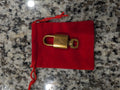 Louis Vuitton Brass Padlock & Key Set with Pouch
